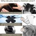 Motorcycle Helmet Liner Anti-Sweat, Cooling & Reusable. Absorbs Sweat, Prevents Odor & Stains. Easy Hook & Loop Fit for Helmets: Skateboard, Hockey & Bike