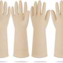 DABOGOSA Mamison 2 Pairs Reusable Waterproof Household Dishwashing Cleaning Rubber Gloves, Non-Slip Kitchen Glove (Ivory, Small (Pack of 2))