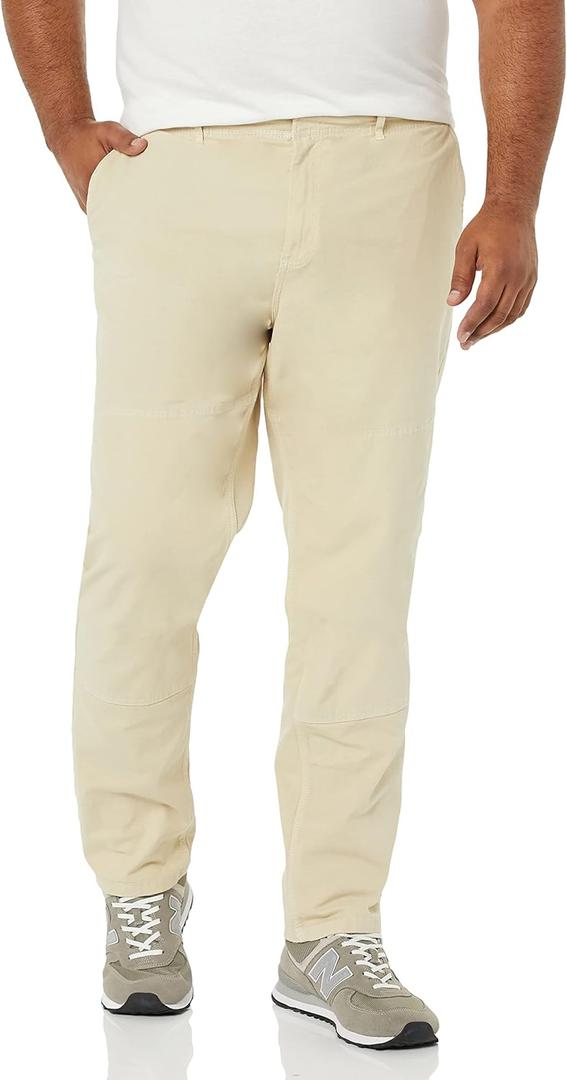 Amazon Essentials Mens Stretch Canvas Double Knee Utility Work Pant (Previously Goodthreads) (Beige)