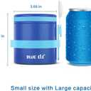 BLUE ELE Vacuum Insulated Thermos Food Jar for Hot Food, 13.5oz, Leak-Proof, Ceramic-Coated Stainless Steel Lunch Container with Folding Spoon, Easy Grip Lid, Deep Blue