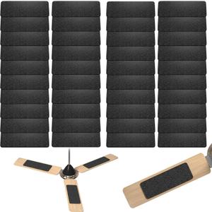 40 Pack Ceiling Fan Filters for Fan Blades, Activated Coconut Carbon Fan Filter Pads, Easy-Install Dust Catcher Accessories for Home, Fits Most Ceiling Fans, Helps Reduce Dust & Odors