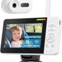 Wireless Baby Car Camera with Upgraded Auto Night Vision, 1080P HD Car Baby Monitor with 360 Adjustable, Easy Install Rear Facing Carseat Mirror, Newborns Travel Essentials Gifts - White