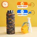 Kids Insulated Water Bottle with Straw 18oz - 18/8 Stainless Steel Toddler Water Bottle for School Travel Boys Girls (Fairy)