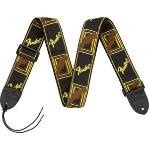 Fender Monogrammed Guitar Strap, 2in, Black/Yellow/Brown
