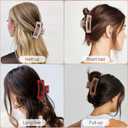 4Pcs Jumbo Claw Clips 5'', Unbreakable TPEE-Silicone Blend Hair Clip, Safe Shatterproof Non-Slip Hair Claws for Thick/Curly Hair, Durable Jaw Clips Women Girls(Red, Espresso, Lavender, Pink)