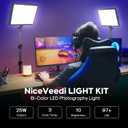 2-Pack Photography Lighting Kit, NiceVeedi 25W LED Video Light Kit, 2900-7000K Dimmable Studio Light with Tripod Stand, 73" Stream Light for Video Recording