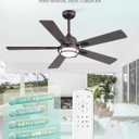 52" Outdoor Ceiling Fans with Lights, Gazebo Hanging Fan with 3CCT Remote Control 6-Speeds DC Motor,IP65 Waterproof Ceiling Fan for Patio Porch Pergola(Oil-Bronze)