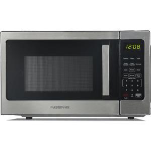 Farberware 0.9 Cu. Ft. Countertop Microwave Oven 900 Watts Power, Auto Cook Settings, Defrost, Easy Clean and Child Safety Lock - Stainless Steel