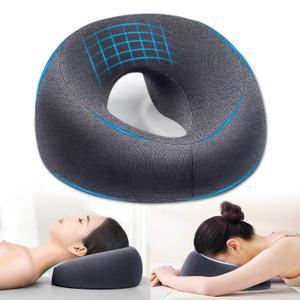 Face Down Pillow Massage Headrest for Bed Prone Down Sleeping,Pillow for Stomach Sleeper,BBL Pillow After Surgery,Face Cradle,Post Eye Surgery Recovery,Beach Tanning (Grey)