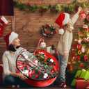 Aliceset 4 Pack Wreath Storage Containers, Ornament Garland Wreath Storage Bags with Handle Zipper Decorative Storages Box for Winter Valentine Wreaths(36 x 36 x 7.8 Inch,Red)