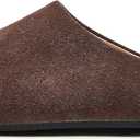 Women's Suede Clogs Round Toe Leather Mules Cork Footbed Clog with Arch Support Comfort Casual Slip-on Fall Shoes (8, Brown)