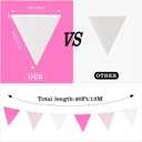 GCQQ 40Ft Hot Pink Pennant Banner Flags, Fabric Pennant Banner, Triangle Flag Banners, Hot Pink Party Banner Decoration for Barbie, Flamingo, Wedding, Birthday, Baby Shower Party Decoration
