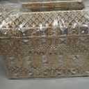 ELLDOO Crystal Wedding Card Box with Heart Lock, Vintage Money Card Box Treasure Chest Style Gold Gift for Wedding Receptions, Centerpiece Decor, Anniversary Keepsake, Gift, Large Size