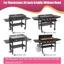 Griddle Lid Back-hinged Design for 36" Blackstone Griddle, Nexgrill, Member Mark Griddle and Other 36'' griddles, Hard Cover Hood with Handle for 36 Inch Blackstone Table Top Griddles