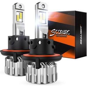 SEALIGHT 9008 H13 Bulbs, 46000LM 800% Ultra-Bright H13 Drving Lights, 6500K White 9008 Off-Road Use or Marker Light Assemblies with 15000RPM Cooling Fan, Real Plug-N-Play, Pack of 2