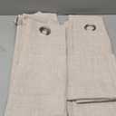 MIULEE Linen Texture Curtains Soild 100% Blackout Thermal Insulated Natural Beige Grommet Room Darkening Curtains & Drapes for Living Room Bedroom Nursery 42 x 90 (2 Panels)