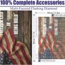 2 x uuxsretaio America Flag Diamond Art Kits for Adults, DIY 5D 4th of July Full Diamond Art Kits, Patriotic Round Drill Diamond Art Painting Kit for Wall Decor 16x12 Inch