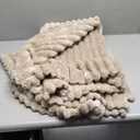 MIULEE Linen Throw Blanket 3D Ribbed Jacquard Fleece Flannel Velvet Plush Decorative Bed Blanket, Super Soft, Lightweight, Warm and Cozy for Couch Sofa