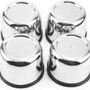 RTRHINOTUNING 4 Pack 3.03inch Wheel Center Caps Plastic Push Through Center Caps Chrome Hub Caps for Trailers Trucks RVs