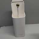 Makeup Brush Holder with Lid, Push Pop-Up Makeup Brush Organizer, 4 Slots Makeup Cosmetics Organizerfor Vanity Decor, Bathroom Countertop , Large Capcity, Dustproof, Waterproof | White and Gold