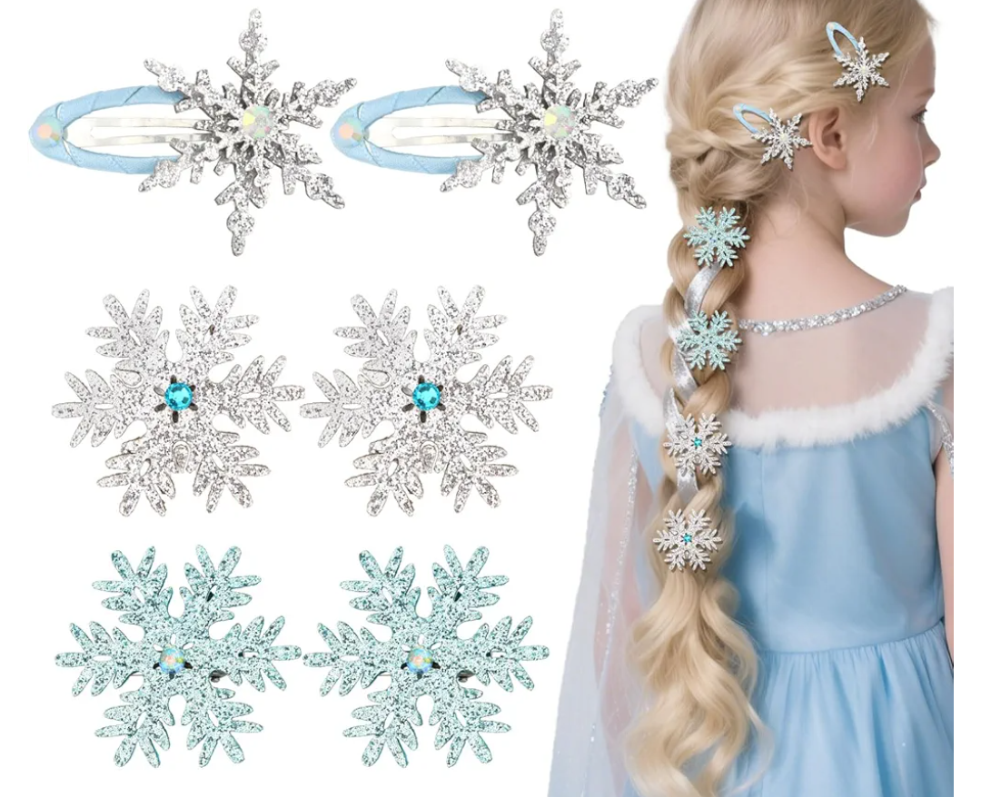 Snowflake Hair Clips 12 Pcs