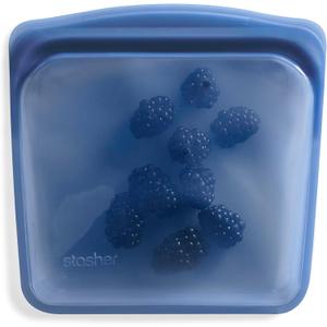 Stasher Premium Silicone Reusable Food Storage Sandwich Bag, Deep Ocean, Microwave, Sous Vide, Dishwasher, Oven and Freezer Safe, BPA Free, Leak-free, Eco-friendly, 28 Oz