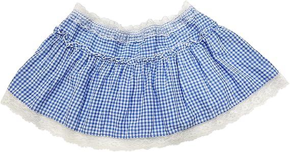 Men's Skirt Sissy Ruffled Lace Openwork Crossdressing Short Dress Pleated Sports Skorts Gingham A-line Mini Skirt (Pink)