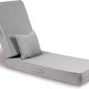Outdoor Water-Resistant Olefin Chaise Lounge Cushions with Pillow, Weather and Fade Resistant Patio Furniture Lounge Chair Cushion Ideal for Patio, Lawn, Garden, Light Gray, 72"L x 21"W x 5"T
