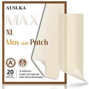 AUSLKA Large Blemish Zit Patches XL - 20 Strips - Hydrocolloid Dots -Blemishes Patch - Zit Breakouts - Blemishes Stickers - Max Size (1 Count (Pack of 20))
