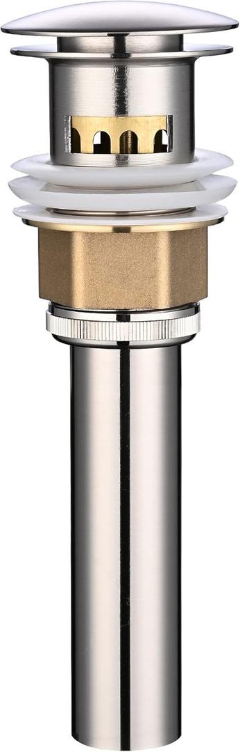 Aquaterior Bathroom Pop Up Drain with Overflow Lavatory Vessel Basin Sink Nickel