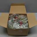 Zeyune 6 Set 9'' Mini Christmas Wreaths for Cabinets Real Touch Small Christmas Wreaths with Burlap Ribbon and Red Berry Rustic Farmhouse for Kitchen Wall Window Indoor Outdoor Chair Fireplace Decor