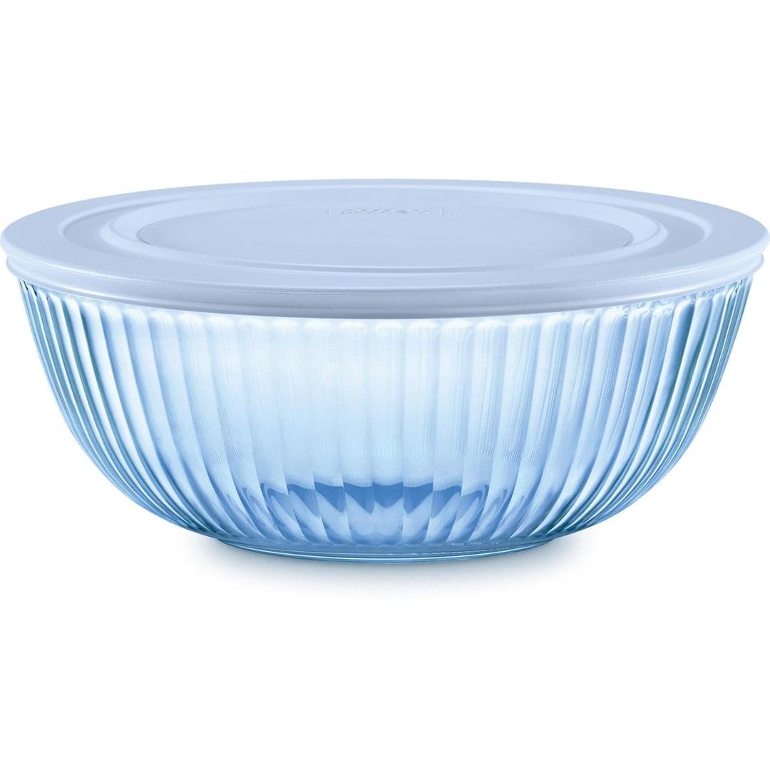 PYREX 4.5 Quart Bowl with Blue Lid, 1 EA