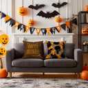 Halloween Pillow Covers 18x18 Set of 2 Throw Pillow Cases Soft Cushion Case Pillowcase for Chair Sofa Bedroom Living Room Home Decor, Cat