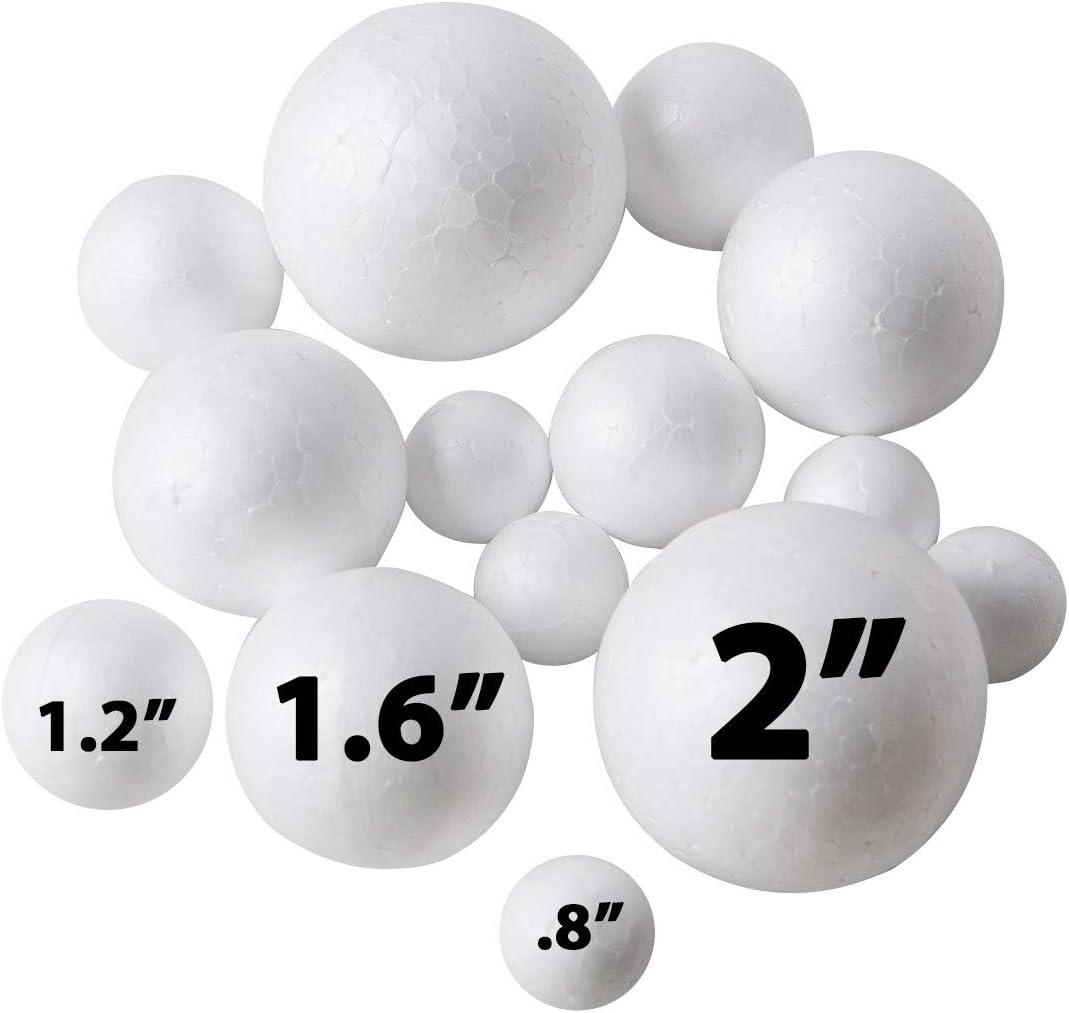 240 Pack Foam Balls -Craft Balls DIY Home, School Craft Project -240 Bulk Foam Balls, 4 Sizes .8, 1.2, 1.6, 2 Inches