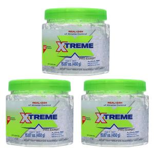 Xtreme Pro-Expert Clear Styling Gel with Aloe Vera, Alcohol-Free, 15.87 oz, 3 Pack
