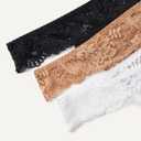 Amazon Essentials Women's Stretch Galloon Lace Thong (X-Large, Black/Washed Bronze/White)