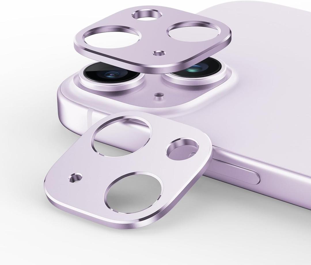 KISMER 2 Packs Camera Lens Protector for iPhone 14 Plus/iPhone 14 Matte Finish Aluminum Alloy [No Glass Lens Cover] [Unobstructed Shooting] [Case Friendly] [Premuim Metal] Purple
