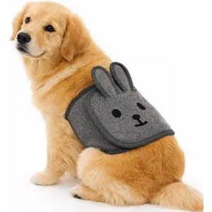 Cute Belly Bands for Male Dogs with 3D Ears, Washable Reusable Dog Diaper, Breathable Mesh Wrap for Training & Incontinence, Adjustable Comfort FitGray-XL