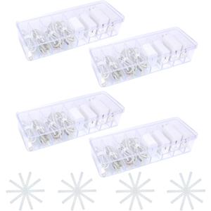 4pcs, Cord Storage Organizer, with 40 Straps, Cable Storage Organizer, Charger Organizer, Cord Organizer Box, Charging Cord Organizer, Cord Organizer Storage, Transparent Plastic Box with Lid