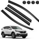 Rain Guards for CR-V 2017-2022, Tape-on Side Window Deflectors, Window Visors for Honda Cars - 4 Rain Guards & 4 Car Coasters
