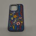 OtterBox iPhone 15 Pro Max Symmetry Series Cactus Leather Embroidery for MagSafe - Enchanted Garden Blue