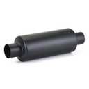 A-KARCK 2.5" Inlet Exhaust Resonator, 2.5" Inlet 2.5" Outlet 12" Overall Length Muffler Resonator Stainless Steel,Polished(Black)