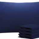 NTBAY Queen Pillowcase Set - 4 Pack Brushed Microfiber 20x30 Pillowcases - Soft, Wrinkle-Free, Fade-Resistant, Stain-Resistant, Navy Blue Pillowcases with Envelope Closure - 20x30 Inches, Navy Blue