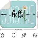 Spring Summer Hello Sunshine Daisy Dish Drying Mat for Kitchen Counter 18x24 Inch Seasonal Absorbent Dish Mats Kitchen Drainer Rack Pad Decor