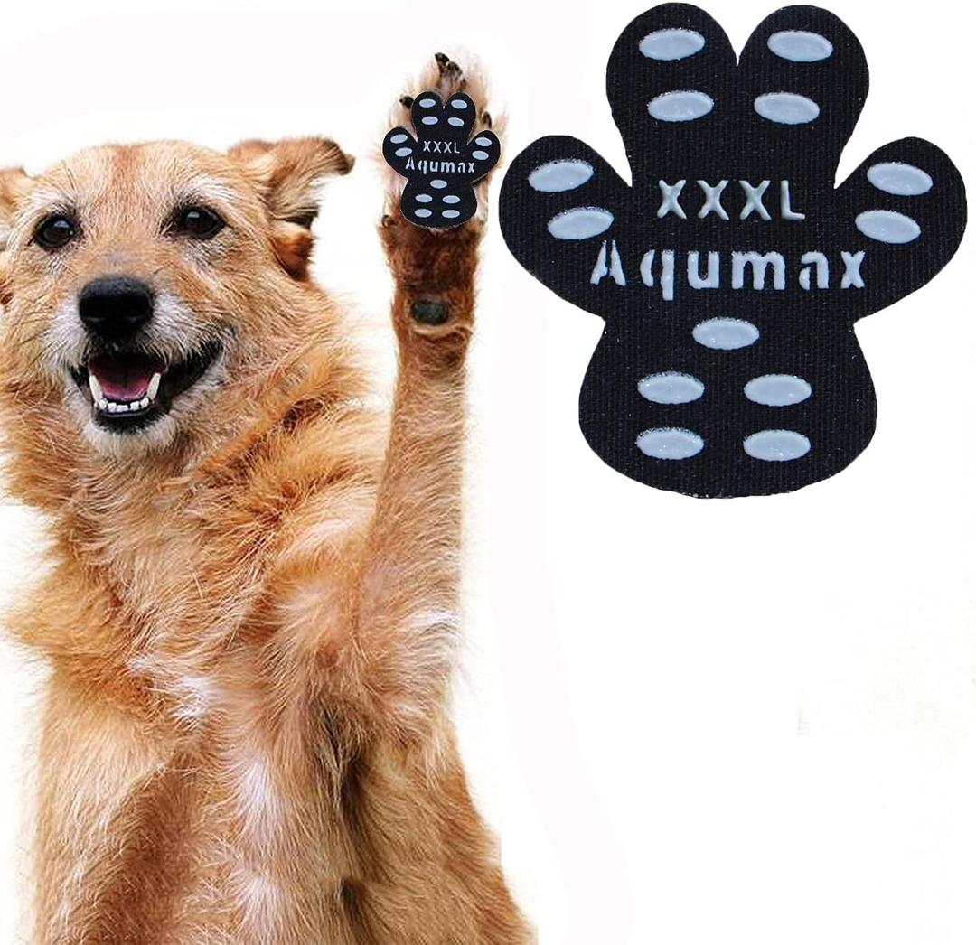 Dog Paw Protector Gripper Traction Pads,Dog Paw Covers,Foot Stickers in Summer Hot/Winter Cold Pavement,Dog Shoes Booties Socks Replacement,12 Sets (48 pcs) XXXL Black