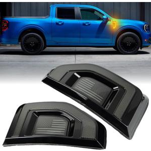 Led Fender Side Marker Lights Assembly, 2 Pcs Amber Front Fender Lamp Kit for Ford Maverick 2022-2025 Trucks/Pickup,Function as Amber Sequential Turn Signal Light & Daytime Running Light