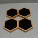 AHANDMAKER 4 PCS Single Coin Display Box, Hexagon Natural Beech Coin Box, Challenge Coin Display Case with Black Velvet Inside for Medal Display, Commemorative Coin Holder