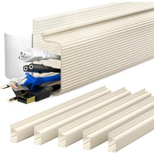YECAYE 6X15.7 in Cable Management Under Desk,Easy Install Adhesive Mount Cord Hider,Cord Organizer,Wire Management,Wire Hider for Office Organization,Child & Pet Proof,Beige