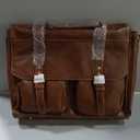 Wogarl Messenger Bag for Men 15.7 inch: Vintage PU Leather Briefcase Large Computer Laptop Bag for Office Business