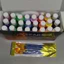 24 Colors Acrylic Paint Set, 2oz Bottles Classic Color, Rich Pigmented Canvas Paint Set, Premium Non-toxic Acrylic Paint for Artists, Kids & Adults, Art Supplies for Canvas Painting Rocks Wood Ceramic Model with 10 Brushes & Palette